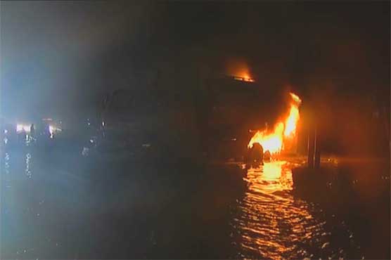 Karachi: Oil tanker catches fire