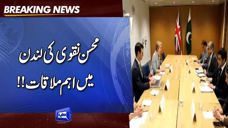  Interior Minister Mohsin Naqvi meets British counterpart, seeks cooperation to combat illegal immigration