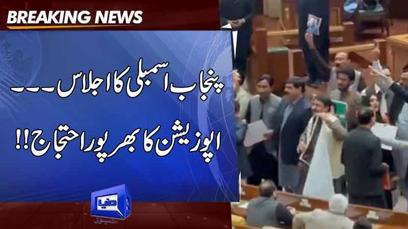 PTI Members Loud Protest in Punjab Assembly