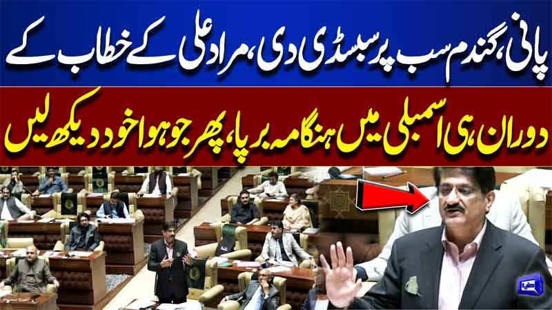 Murad Ali Shah Defends Subsidies on Water & Wheat  Uproar Erupts in Sindh Assembly During Speech