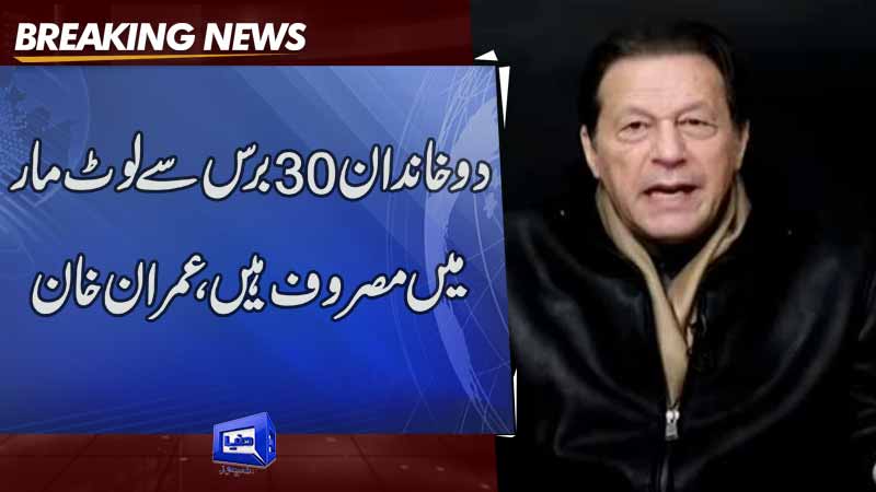  Two political families plundering for 30 years, says Imran Khan
