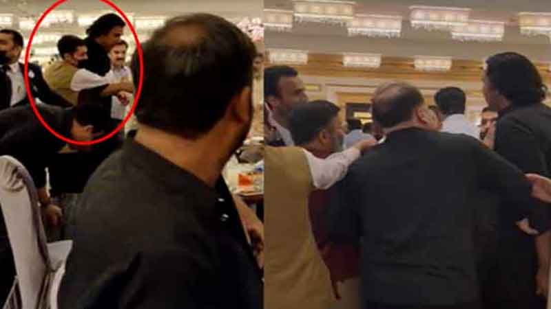 Dunya News Mustafa Nawaz Smacks A Guy Over Shouting At Noor Alam In A Private Hotel