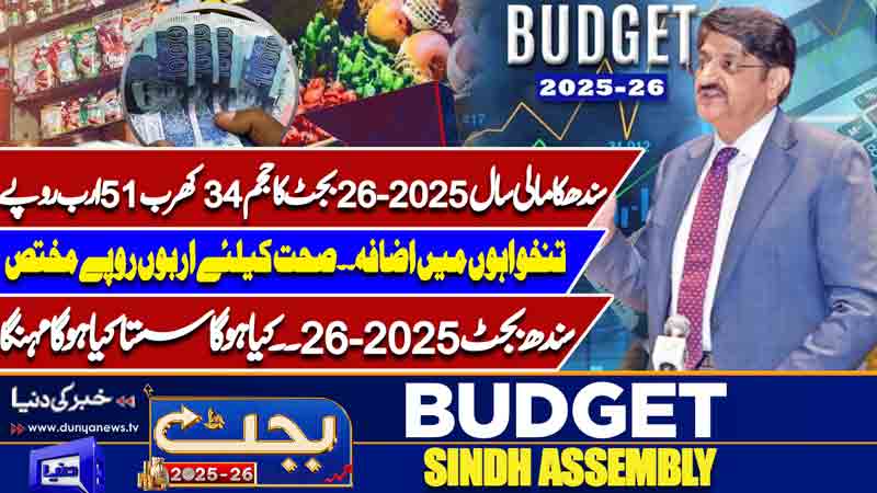  Sindh's budget for the fiscal year 2025-26 is Rs 3.4 trillion 51 billion.