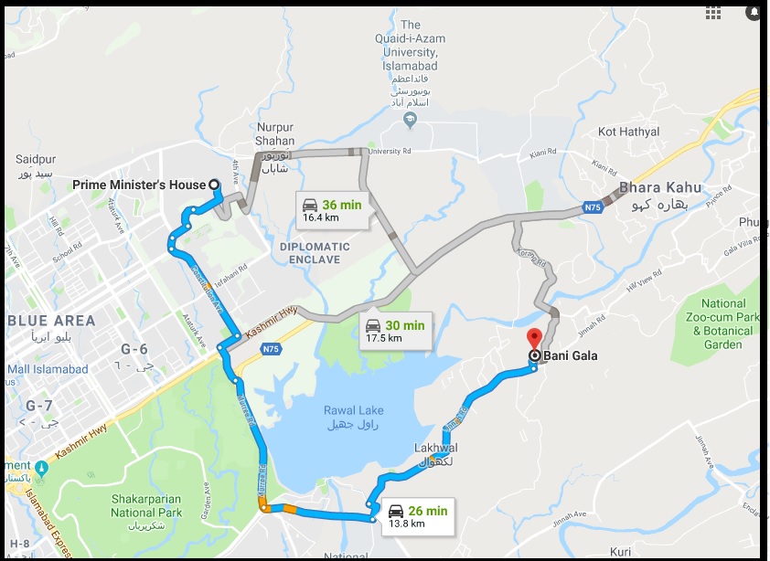 Bani Gala Islamabad Map Rs55 Per Km Helicopter Ride: Twitteratis Can't Stop Making Fun Of Info  Minister's Calculations - Pakistan - Dunya News