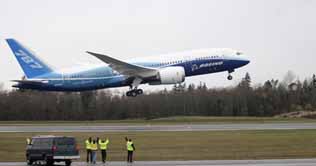 Boeing 787 jetliner makes first test flight