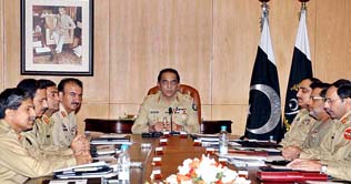 General Kayani chairing Corps Commander Conference at GHQ
