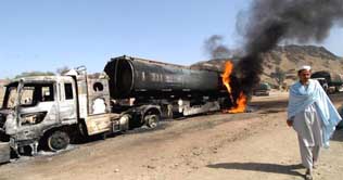 2 NATO oil supply tankers torched near Quetta 