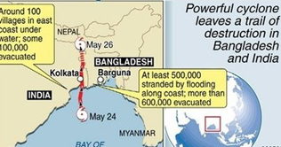 33 dead after cyclone hits Bangladesh, India