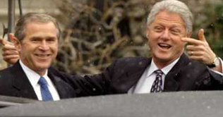 Bush, Clinton appear on stage together in Canada