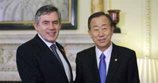 Brown, Ban Ki-moon discuss Afghanistan, climate change