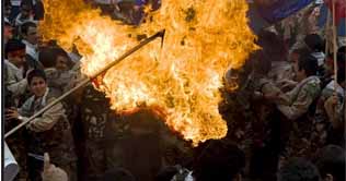 Police and protesters clash violently in Tehran