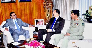 Top leadership discusses Kerry-Lugar Bill, security situation