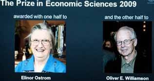 Williamson and Ostrom share the Nobel prize in economics