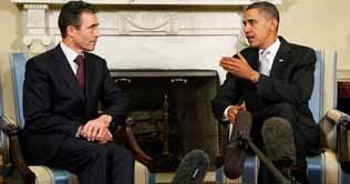 NATO head assures Obama allies will stay in Afghanistan