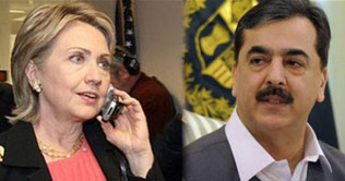 Hilary Clinton telephones PM Gilani