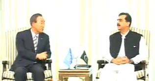 Gilani meets Ban to discuss flood aftermath