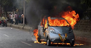Another Tata Nano car catches fire