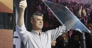 Kosovo PM Hashim Thaci claims election victory