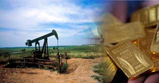 Oil, gold end higher in world stocks