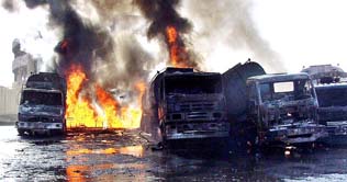 NATO oil tanker torched in Balochistan