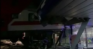 Train Crashes Into Hotel In Finland 