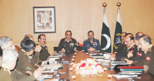 Top military brass of the country meet at GHQ