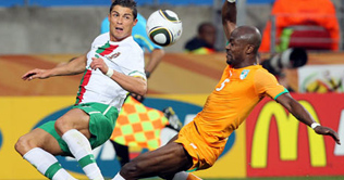 Portugal, Ivory Coast and New Zealand, Slovakia tie their matches