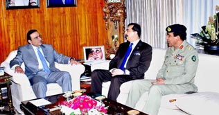 COAS meets Zardari, Gilani