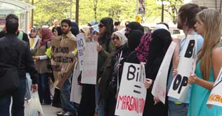 Toronto: Protests carried out against ban on veil