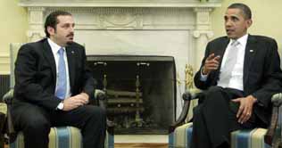 Lebanese PM presses Obama on Mideast peace deal