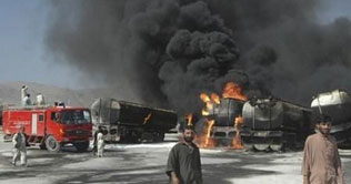 Quetta: 35 NATO oil tankers torched, one  killed
