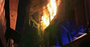 Plastic furniture godown ravaged by fire