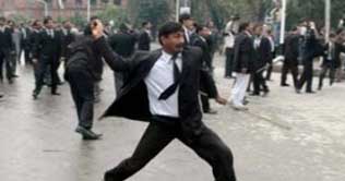 Lahore: Lawyers storm Justice Kh Sharif's office