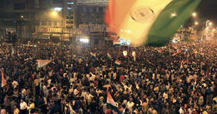 India celebrates World Cup victory 