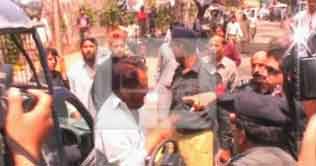 Police baton-charge protesters in Hyderabad