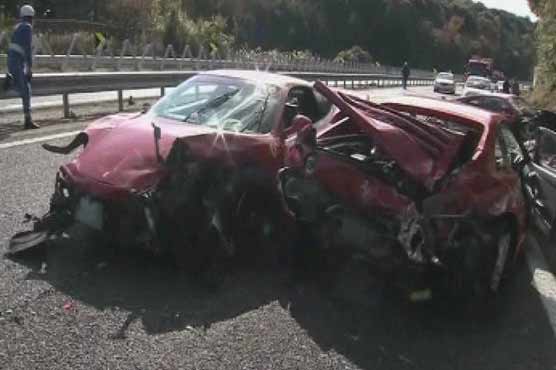  Fleet of Ferraris ruined in Japan sportscar pileup