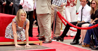Aniston immortalized in cement