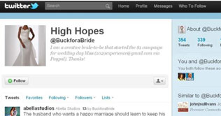 Bride tweets for wedding donation
