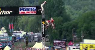 Motocross rider remains on track after shocking crash