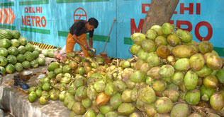Indian man in Limca Book for breaking 250 coconuts