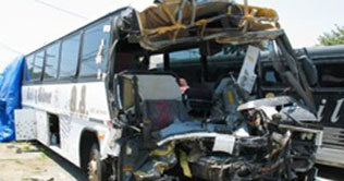 Five killed, 24 injured as buses collide