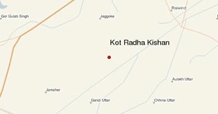 Protest against police in Kot Radha Kishan