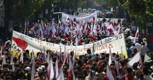 Thousands protest against cuts outside Greek parliament