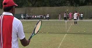 Childrens summer tennis camp stars in Lahore