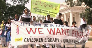 Lahore: School children take out peace rally