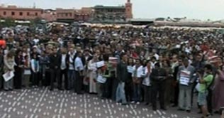 Morocco: Rally held to express solidarity with bomb victims