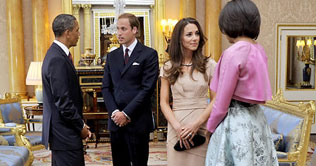 Obamas meet newly married royal couple