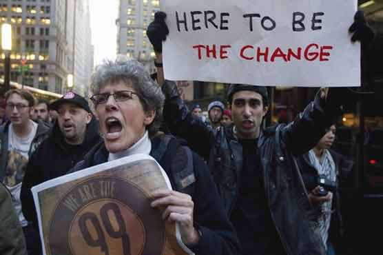 US war veterans join Occupy Wall Street protest