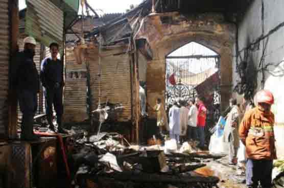Fire guts 35 shops in Karachi