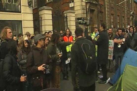 Eviction notices posted on Occupy London tents